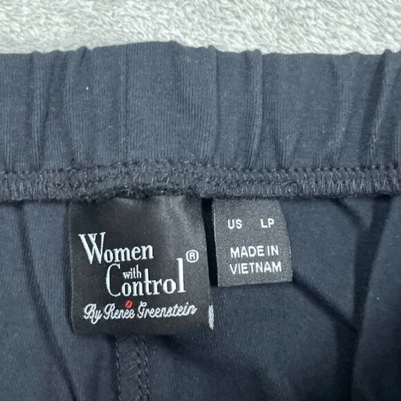 Women With Control Black Elastic Waist Pants Size LP Made In Vietnam a0356 - Picture 6 of 10